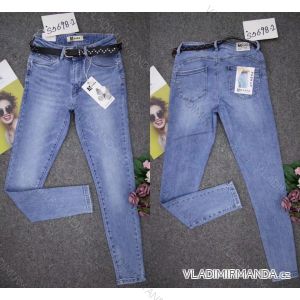 Nohavice rifle jeans s opaskom dlhé dámske (XS-XL) M.SARA MRS21S5698-2