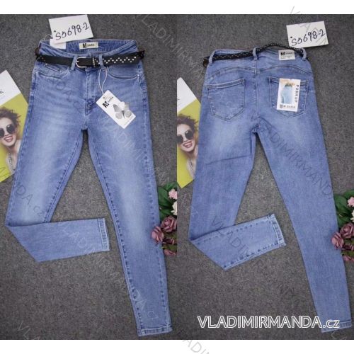 Nohavice rifle jeans s opaskom dlhé dámske (XS-XL) M.SARA MRS21S5698-2