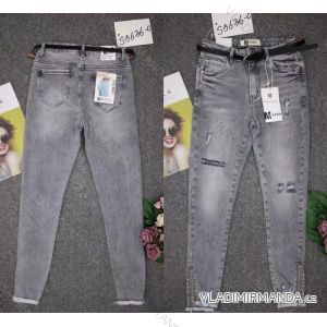 Nohavice rifle jeans s opaskom dlhé trhané dámske (XS-XL) M.SARA MRS21S5636-C