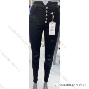 Nohavice rifle jeans s vysokým pásom dlhé trhané dámske (XS-XL) M.SARA MRS213721