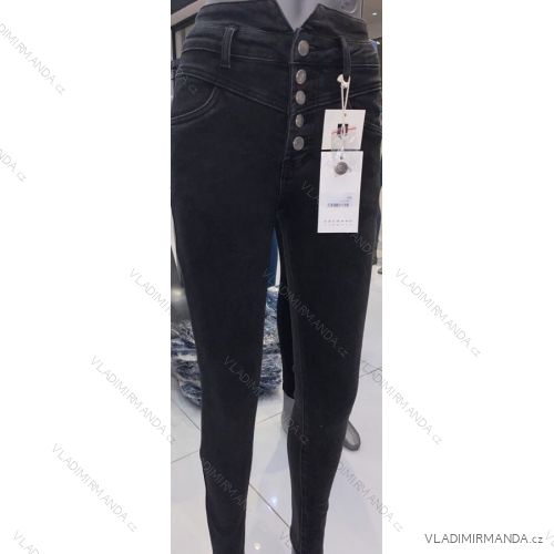 Nohavice rifle jeans s vysokým pásom dlhé dámske (XS-XL) M.SARA MRS213722