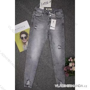 Nohavice rifle jeans s vysokým pásom dlhé trhané dámske (XS-XL) M.SARA MRS21S3976-D