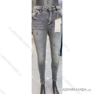 Nohavice rifle jeans s vysokým pásom dlhé trhané dámske (XS-XL) M.SARA MRS213726