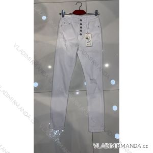 Nohavice rifle jeans s vysokým pásom dlhé trhané dámske (XS-XL) M.SARA MRS213728