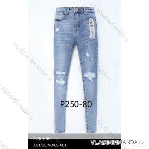 Nohavice rifle jeans push up s vysokým pásom dlhé trhané dámske (XS-XL) LAURIA LAU21P250-80