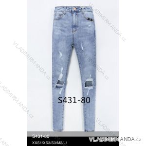 Nohavice rifle jeans s vysokým pásom dlhé trhané dámske (XXS-L) LAURIA LAU21S431-80