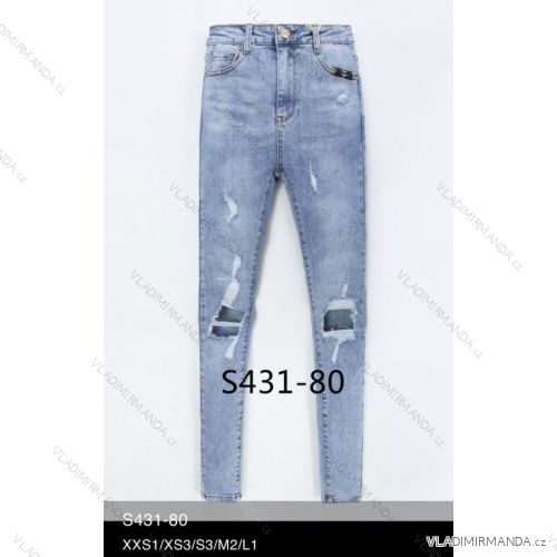 Nohavice rifle jeans s vysokým pásom dlhé trhané dámske (XXS-L) LAURIA LAU21S431-80