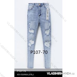 Nohavice rifle jeans push up s vysokým pásom dlhé trhané dámske (XS-XL) LAURIA LAU21P107-70