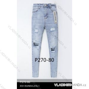 Nohavice rifle jeans s vysokým pásom dlhé trhané dámske (XS-XL) LAURIA LAU21P270-80