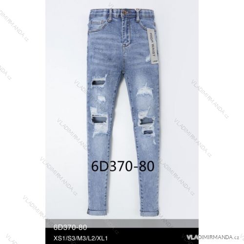 Nohavice rifle jeans s vysokým pásom dlhé trhané dámske (XS-XL) LAURIA LAU216D370-80