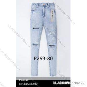 Nohavice rifle jeans s vysokým pásom dlhé trhané dámske (XS-XL) LAURIA LAU21P269-80