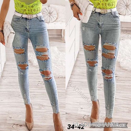 Nohavice rifle jeans s vysokým pásom dlhé trhané dámske (XS-M) DAYSIE DSY212669