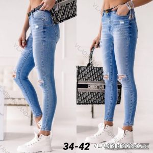 Nohavice rifle jeans s vysokým pásom dlhé trhané dámske (XS-M) DAYSIE DSY212670