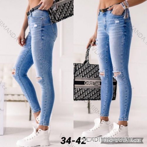 Nohavice rifle jeans s vysokým pásom dlhé trhané dámske (XS-M) DAYSIE DSY212670