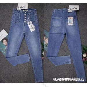 Nohavice rifle jeans s vysokým pásom dlhé dámske (XS-XL) M.SARA MRS21S5707G