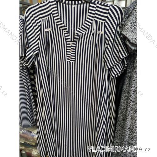 Šaty košeľové krátky rukáv dámske nadrozmerné (L-3XL) ERBOSSI PME21010