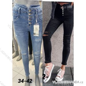 Nohavice rifle jeans s vysokým pásom dlhé dámske (34-42) M.SARA MSR213233