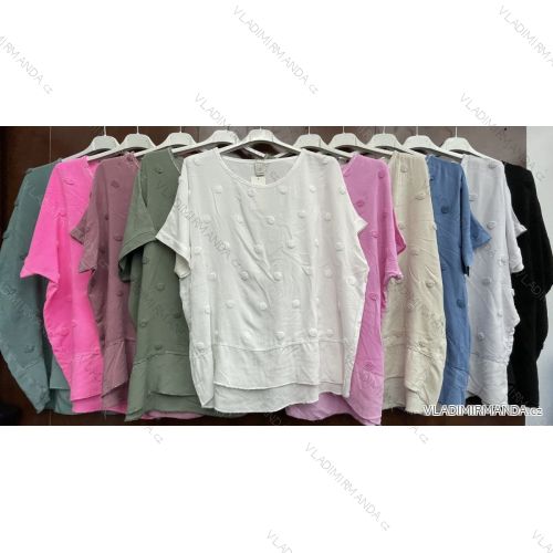 Tričko oversize krátky rukáv dámske (S / M ONE SIZE) TALIANSKÁ MÓDA IMWD213265