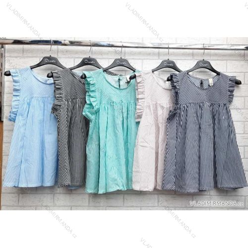Tričko bez rukávov s volánikmi dámske (S / M ONE SIZE) TALIANSKÁ MÓDA IMWD213219