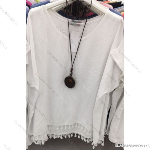 Tunika s príveskom krátky rukáv dámska (L / XL ONE SIZE) TALIANSKÁ MÓDA IMWT21019