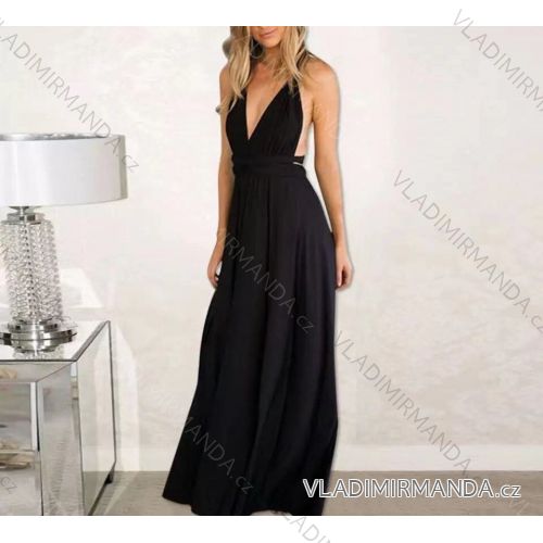 Šaty dlhé letné na ramienka dámske (S / M ONE SIZE) TALIANSKÁ MÓDA IMWE21018