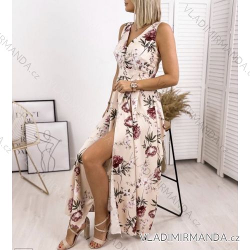 Šaty letné dlhé na ramienka dámske (S / M / L ONE SIZE) TALIANSKÁ MÓDA IMWM214285