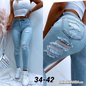 Rifle jeans dlhé vysoký pás dámske (XS-XL) JEANS JAW213975