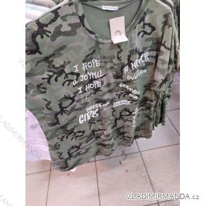 Tričko tunika dámska nadrozměr maskáčová (uni xl / 2xl) TALIANSKÁ MÓDA IM721117