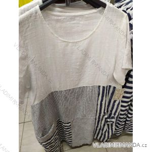 Šaty letné dámske krátky rukáv nadrozměr (XL-XXL one size) TALIANSKÁ MÓDA IM721130