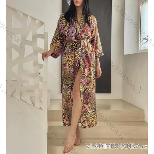 Župan letné dlhý rukáv dámsky (S / M ONE SIZE) TALIANSKÁ MÓDA IMM21787