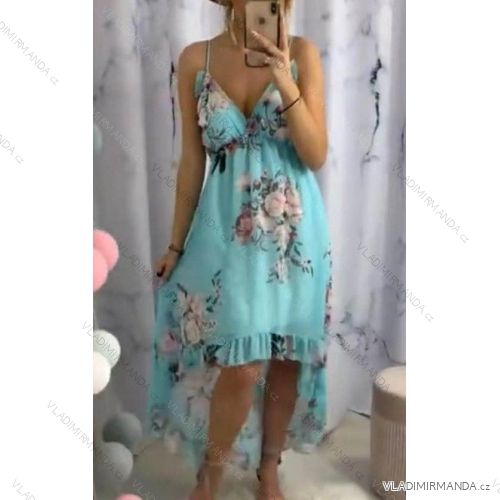 Šaty dlhé na ramienka letné dámske (S / M ONE SIZE) TALIANSKÁ MÓDA IMM21811