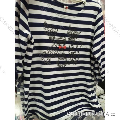 Tričko krátky rukáv dámske prúžok (L-3XL ONE SIZE) LGM POĽSKÁ MÓDA LGM21006