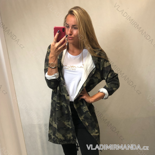 Cardigan s kapucňou dámsky maskáčoch (uni s/m/l) ITALSKá MóDA IM520044