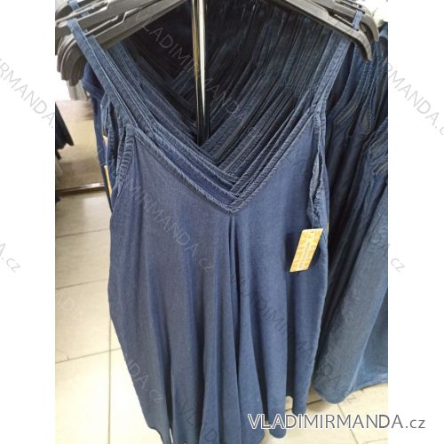 Šaty na ramienka riflové krátke letné dámske (S / M / L ONE SIZE) TALIANSKÁ MÓDA IM721185