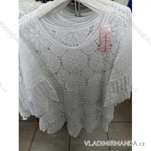 Tunika krátky rukáv čipkovaná dámska (L / XL ONE SIZE) TALIANSKÁ MÓDA IM7211020