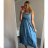 Šaty na ramínka riflové krátké letní dámské (S/M ONE SIZE) ITALSKÁ MÓDA IM721175/DR sv.modrá S / M
