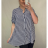 Košile krátký rukáv dámské nadrozměrné Viskozové (XL-5XL) ITALSKÁ MÓDA IM4211661 tmavě modrá