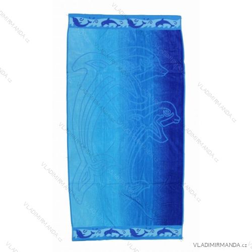 Osuška plážová obojstranná (170x90 cm) SETINO T-016 DOLPHIN STRIPES BLUE