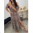 Souprava letní top carmen a sukně dlouhá dámská leopard (S/M ONE SIZE) ITALSKÁ MÓDA IMWA221292