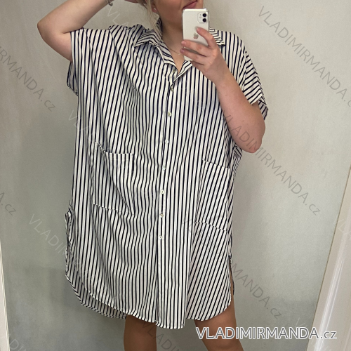 Šaty letné krátky rukáv dámske nadrozmerné (XL / 6XL ONE SIZE) TALIANSKÁ MÓDA IMM21RIMINI