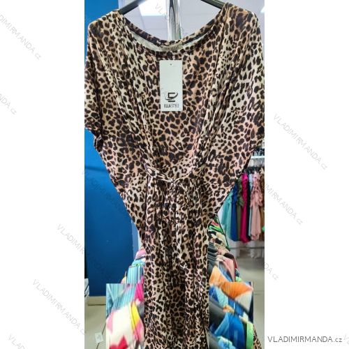 Šaty letné motýlikové IceCool krátky rukáv dámske leopard (S / M ONE SIZE) TALIANSKÁ MÓDA IMM211282