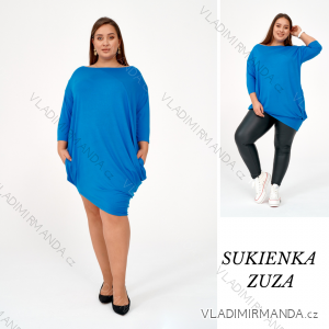 Šaty dlhý rukáv dámske nadrozměr (2XL-3XL) POSLKÁ MÓDA PMLE21021