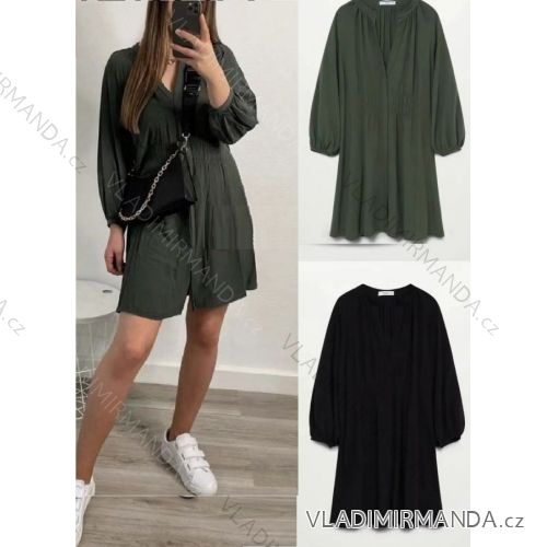 Šaty / Košele predĺžená dlhý rukáv dámske (S / M ONE SIZE) TALIANSKÁ MÓDA IMWM216062