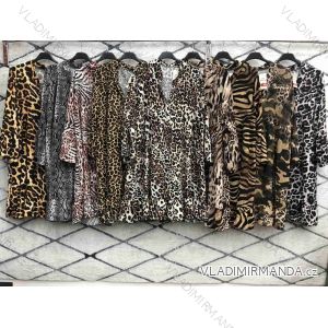 Šaty dlhý rukáv leopard dámske (S / M ONE SIZE) TALIANSKÁ MÓDA IMWD216131