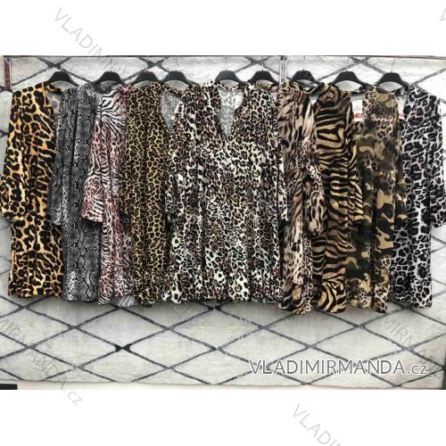 Šaty dlhý rukáv leopard dámske (S / M ONE SIZE) TALIANSKÁ MÓDA IMWD216131