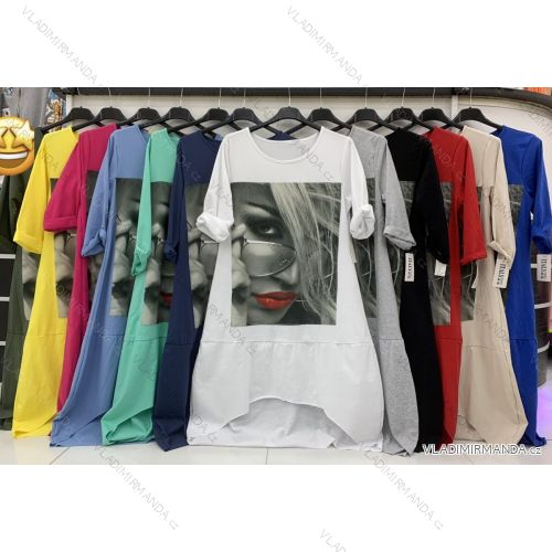 Šaty oversize dlhý rukáv dámske (S / M / L ONE SIZE) TALIANSKÁ MÓDA IMWD216293
