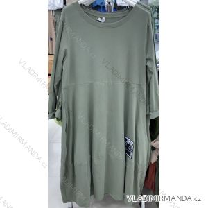 Šaty dlhý rukáv dámske nadrozměr (XL / 2XL ONE SIZE) TALIANSKÁ MÓDA IMWT21209