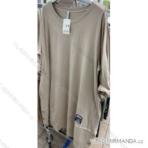 Šaty dlhé voľnočasové dlhý rukáv dámske nadrozměr (XL / 2XL ONE SIZE) TALIANSKÁ MÓDA IMWT21211