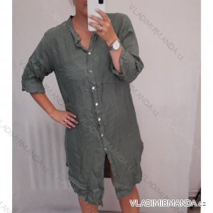 Šaty košeľové 3/4 rukáv dámske ( XL/ 3XL ONE SIZE) TALIANSKÁ MÓDA IM721PAOLO