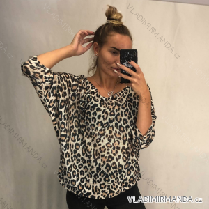 Tunika dlhý rukáv leopard dámska (S / M ONE SIZE) TALIANSKÁ MÓDA IMWA216056